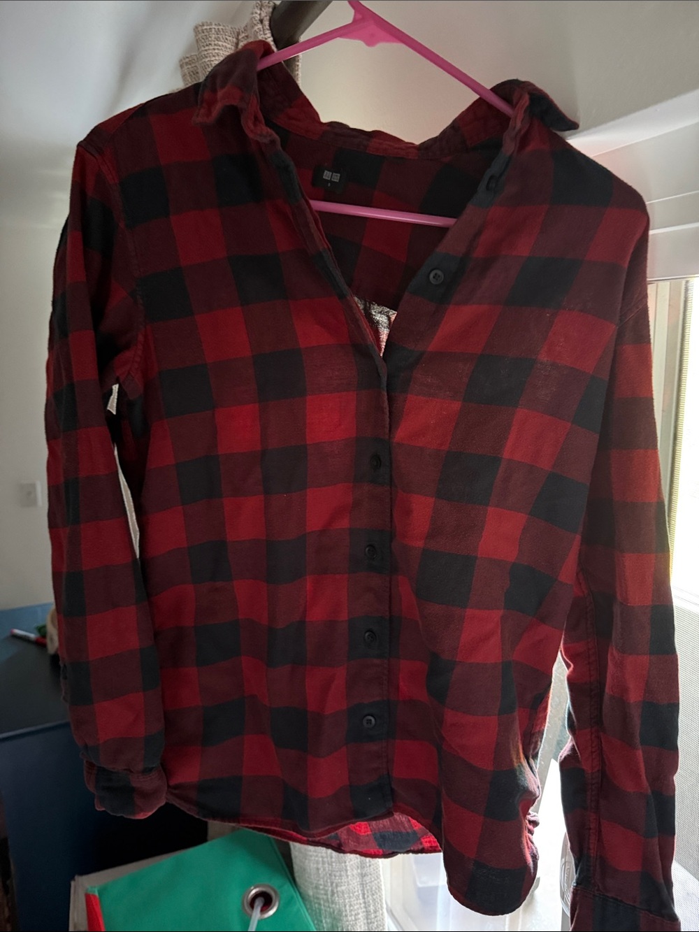 Uniqlo Red and Black Plaid Shirt